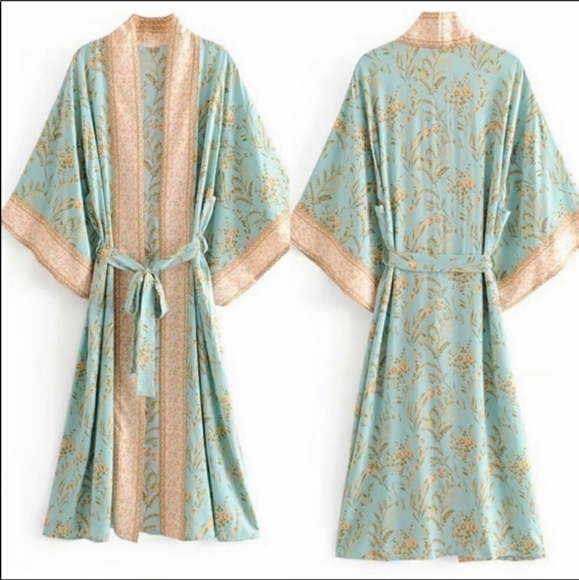 BOHEMIAN VINTAGE ROBE KIMONO - Picture 9 of 16